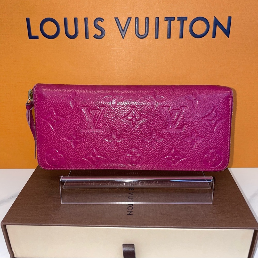 Louis Vuitton Monogram Empreinte Leather Long Zippy Wallet Pink!